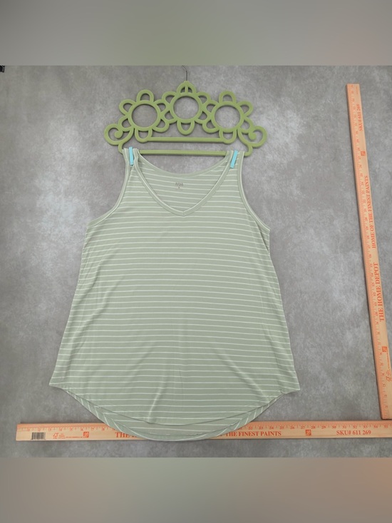 a.n.a Tops - Ana Sleeveless V-Neck Striped Tank Top - Light Sage super soft